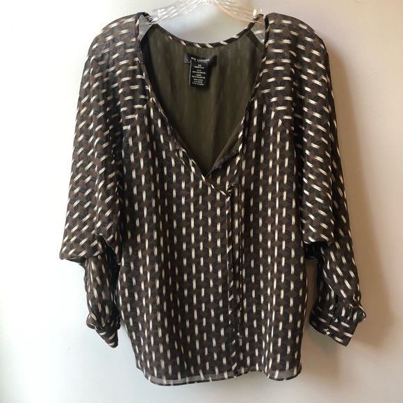 MM Couture by Miss Me Brown and White Sheer top XS - Picture 2 of 7